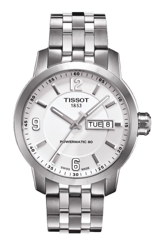 Tissot PRC 200 Men's Automatic White Dial Watch with Stainless Steel Bracelet T0554301101700