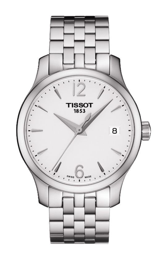 Tissot Tradition Lady Quartz Silver Dial Watch with Stainless Steel Bracelet T0632101103700