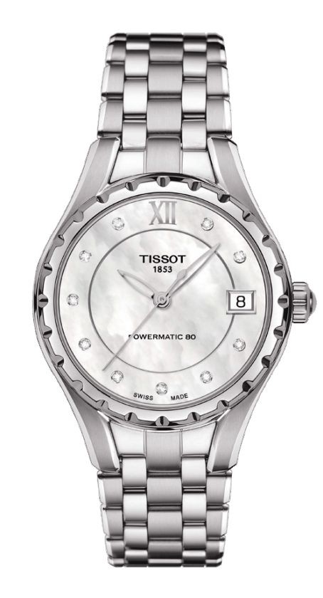 Tissot Lady Automatic Diamond White MOP Dial Watch with Stainless Steel Bracelet T0722071111600