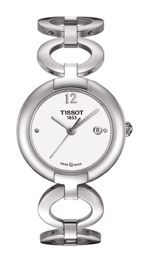 Pinky by Tissot Women's Quartz Arabic Index White Dial Watch with Stainless Steel Bracelet T0842101101700