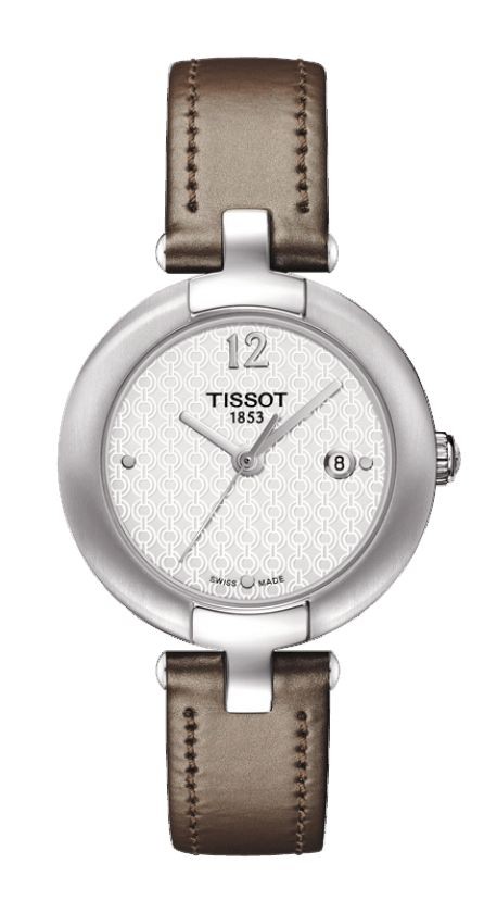 Pinky by Tissot Women's Quartz White Dial Watch with Brown Leather Strap T0842101601701