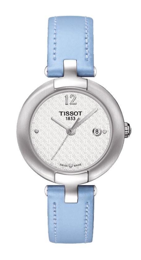 Pinky by Tissot Women's Quartz White Dial Watch with Blue Leather Strap T0842101601702