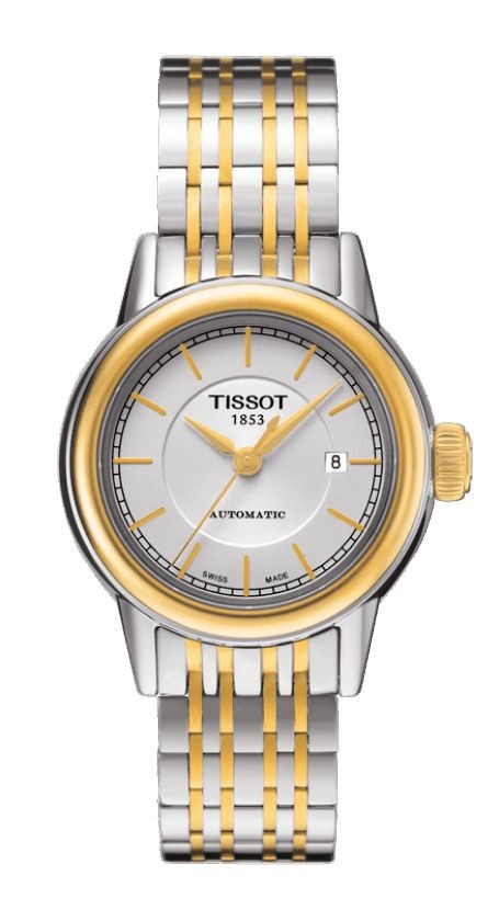 Tissot Carson Women's Automatic White Dial Watch with Two-tone Stainless Steel Bracelet T0852072201100