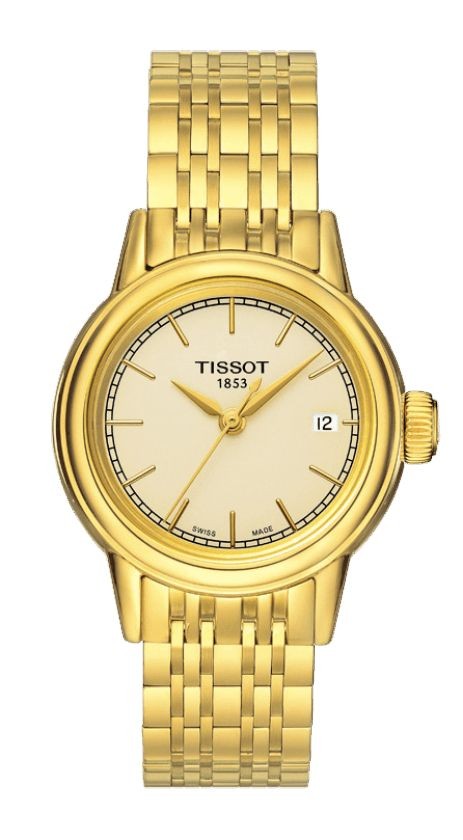 Tissot Carson Quartz Lady Champagne Dial Watch with Gold PVD Stainless Steel Bracelet T0852103302100