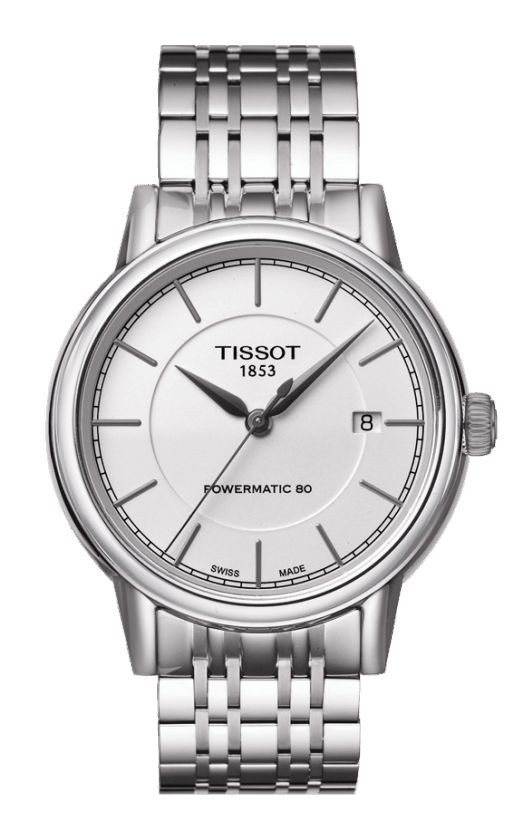Tissot Carson Men's Automatic White Dial Watch with Stainless Steel Bracelet T0854071101100
