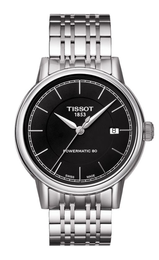 Tissot Carson Men's Automatic Black Dial Watch with Stainless Steel Bracelet T0854071105100