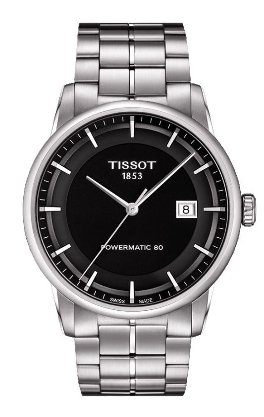 Tissot Luxury Automatic Men's Black Dial Watch with Stainless Steel Bracelet T0864071105100