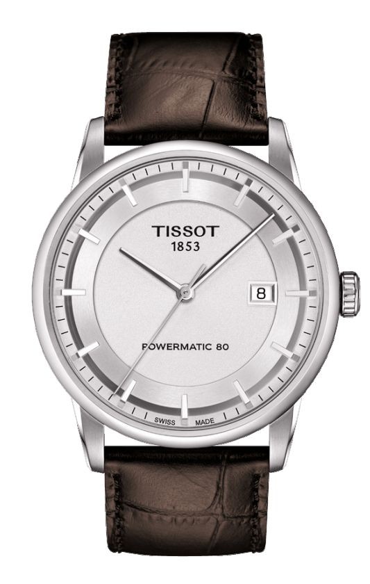 Tissot Luxury Automatic Men's Silver Dial Watch with Brown Leather Strap T0864071603100