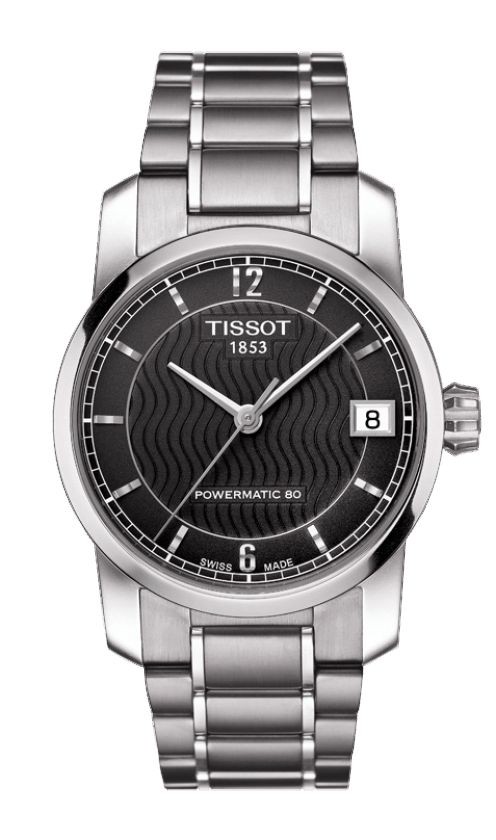 Tissot Titanium Women's Automatic Black Dial Watch with Titanium Bracelet T0872074405700