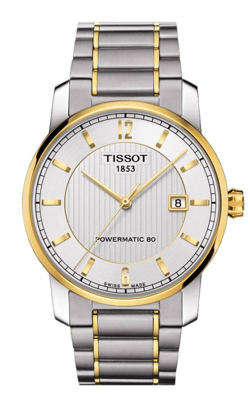 Tissot Titanium Men's Automatic Silver Dial Two-Tone Watch with Titanium Bracelet T0874075503700