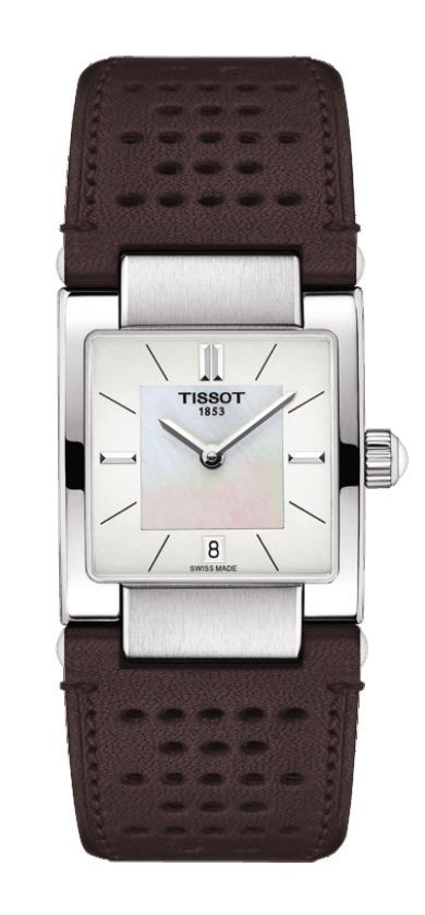 Tissot Lady T02 Women's Quartz White MOP Dial Watch with Brown Leather Strap T0903101611100