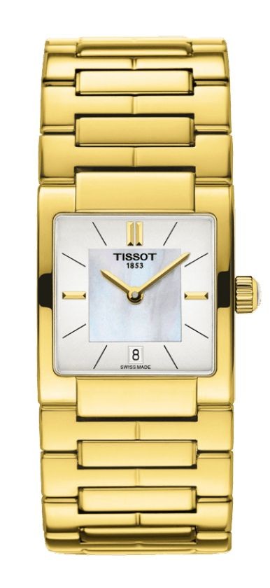 Tissot Lady T02 Women's Quartz White MOP Dial Watch with Gold PVD Stainless Steel Bracelet T0903103311100