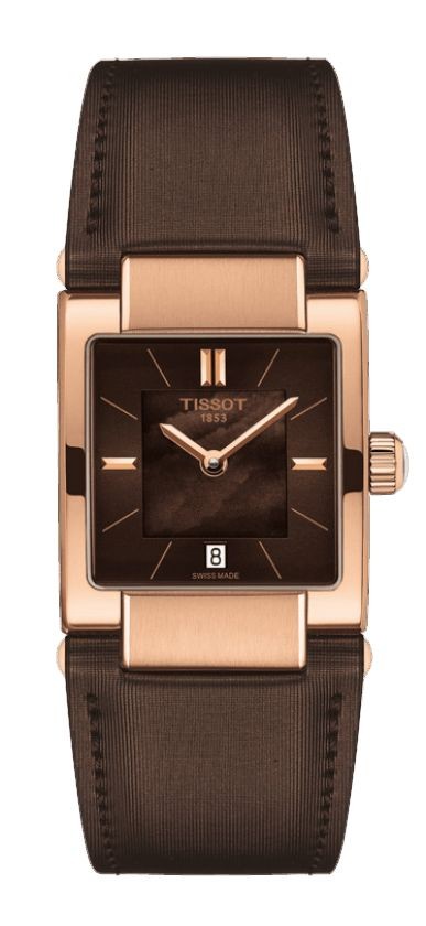 Tissot Lady T02 Women's Quartz Brown MOP Dial Watch with Brown Leather Strap T0903103738100