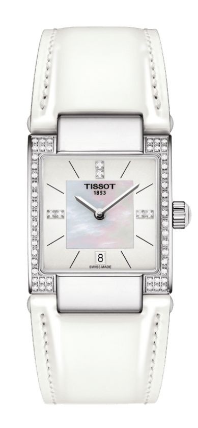 Tissot Lady T02 Women's Quartz White MOP Dial Watch with White Leather Strap T0903106611600
