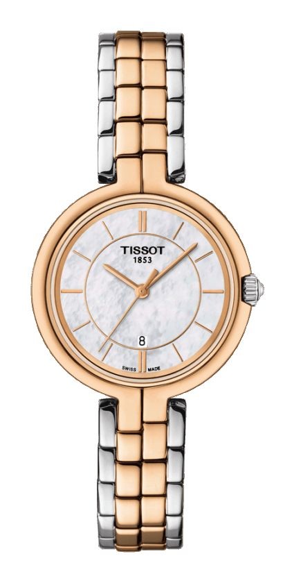 Tissot Flamingo Women's Quartz  MOP White Dial with Two-Tone Bracelet T0942102211100