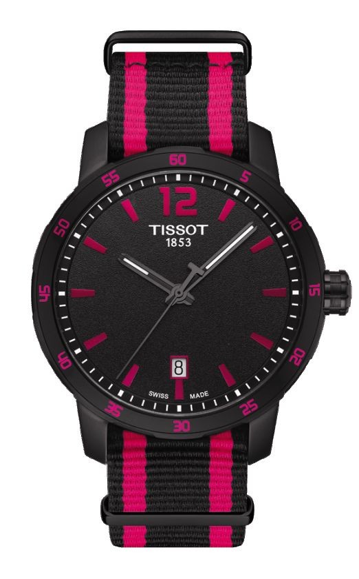 Tissot Quickster Men & Women's Quartz Black and Pink Dial with Synthetic Straps  T0954103705701