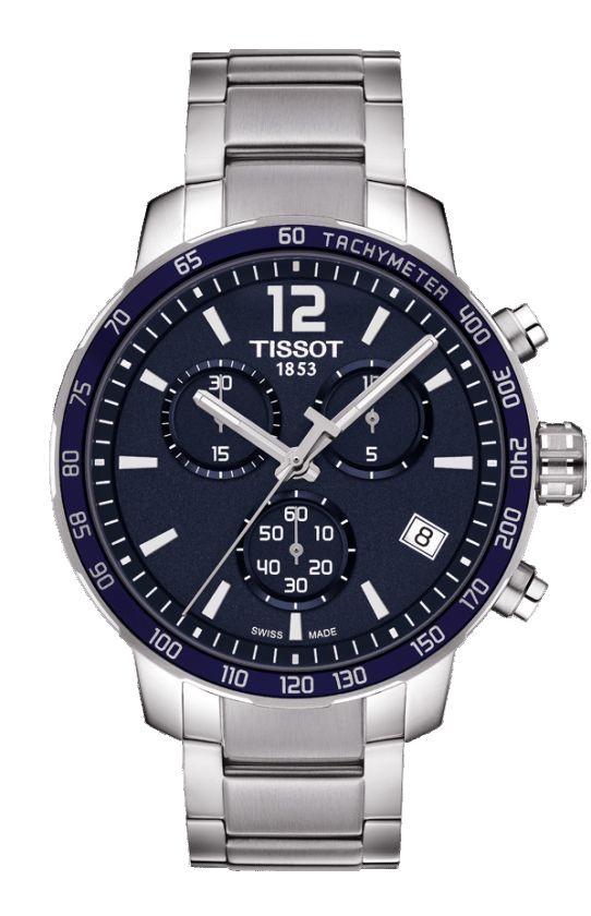 Tissot Quickster Chronograph Men's Quartz Blue Dial with Stainless Steel Bracelet T0954171104700