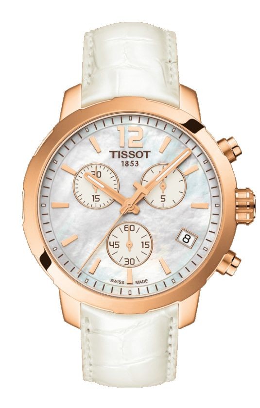 Tissot Quickster Women's Quartz MOP White Dial with White Leather Strap  T0954173611700