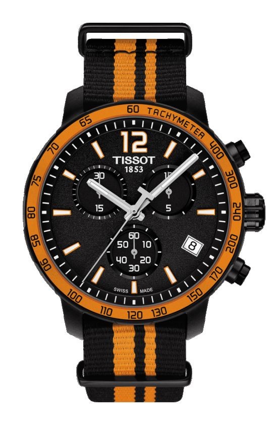 Tissot Quickster Chronograph Men & Women's Quartz  Black Dial with Synthetic straps T0954173705700