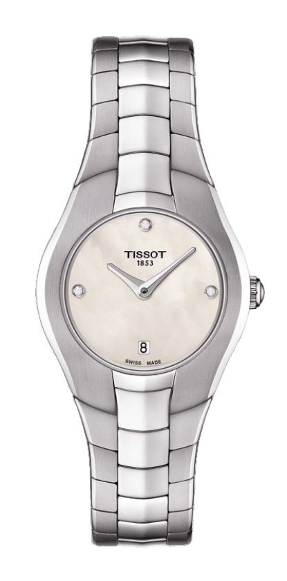 Tissot T-Round Women's White MOP Dial Quartz Watch with Stainless Steel Bracelet T0960091111600