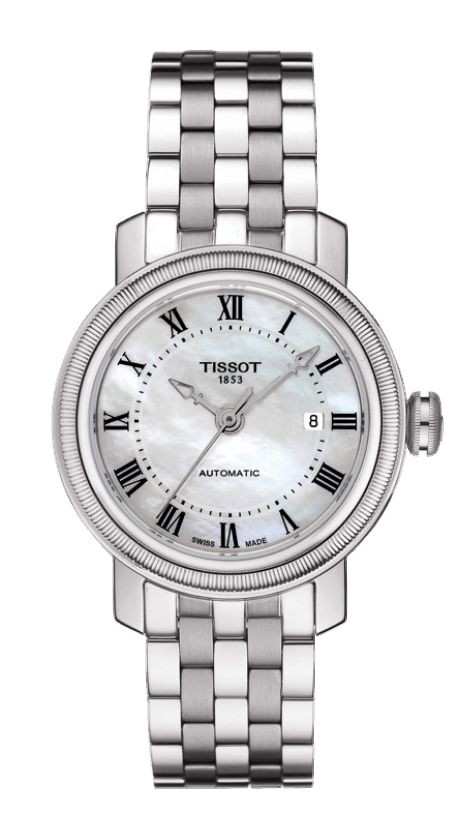 Tissot Bridgeport Women's Automatic White MOP Watch with Stainless Steel Bracelet T0970071111300