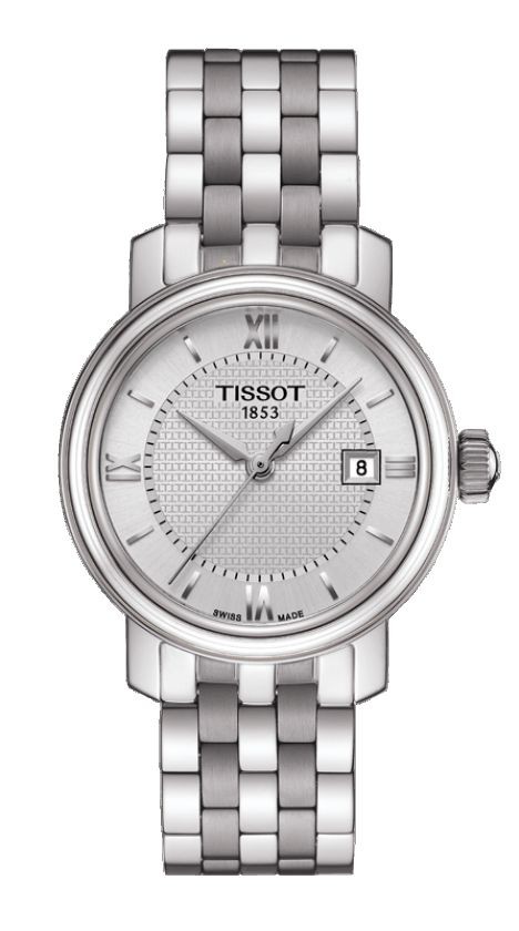 Tissot Bridgeport Women's Quartz Silver Dial Watch with Stainless Steel Bracelet T0970101103800