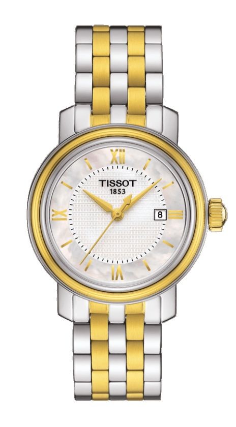 Tissot Bridgeport Women's Quartz White MOP Dial with  Two-Tone Stainless Steel Bracelet T0970102211800