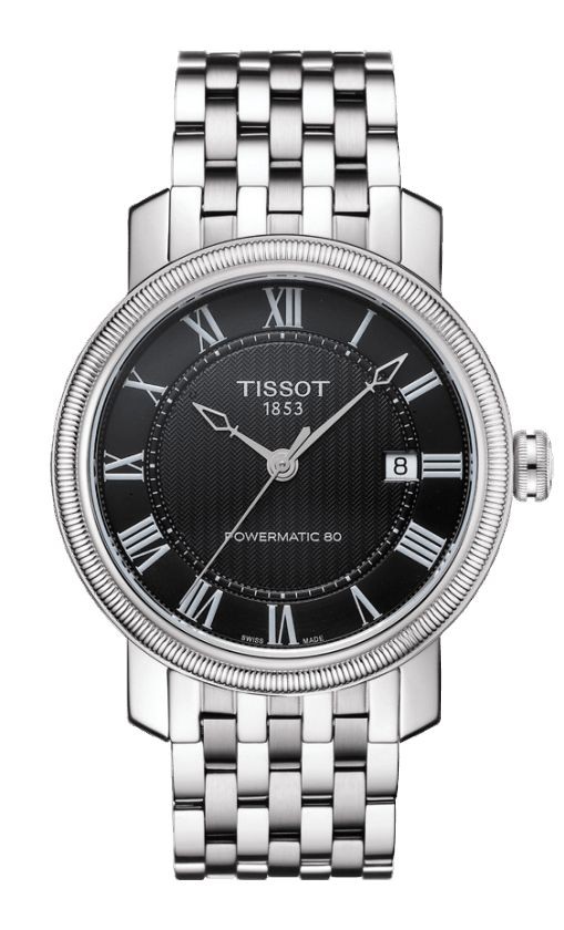Tissot Bridgeport Men's Powermatic 80 Black Dial with Stainless Steel Bracelet T0974071105300