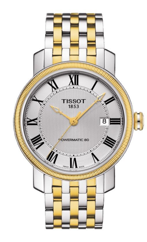 Tissot Bridgeport Men s Powermatic 80 Silver Dial Watch with Two tone Stainless Steel Bracelet T097.407.22.033.00