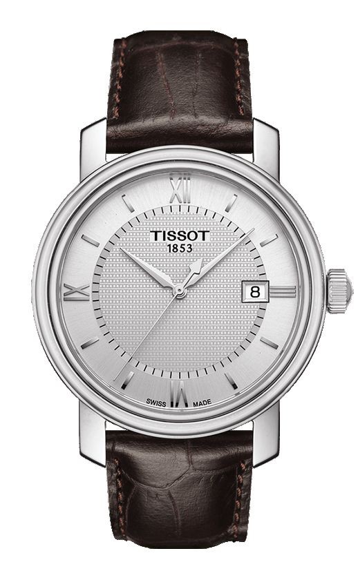 Tissot Bridgeport  Men's Quartz Silver Dial with Brown Leather Strap T0974101603800