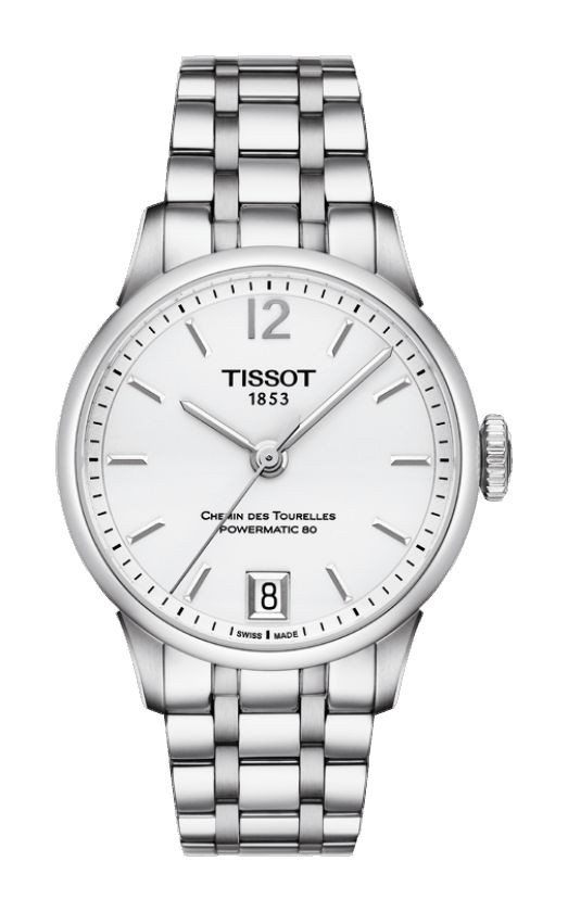 Tissot Chemin Des Tourelles Women's Automatic White Dial with Stainless Steel Bracelet T0992071103700