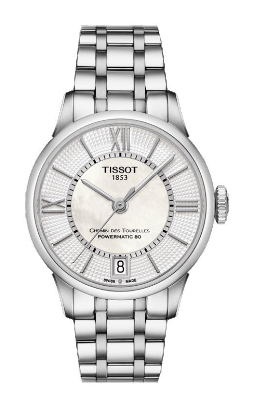 Tissot Chemin Des Tourelles Women's Automatic White MOP Dial with Stainless Steel Bracelet T0992071111800