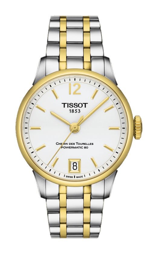 Tissot Chemin Des Tourelles Women's Automatic White Dial with Two-Tone Stainless Steel Bracelet T0992072203700