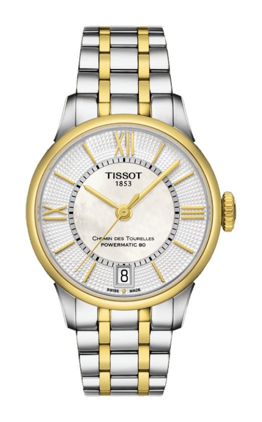 Tissot Chemin Des Tourelles Women's Automatic White MOP Dial with Two-Tone Stainless Steel Bracelet T0992072211800
