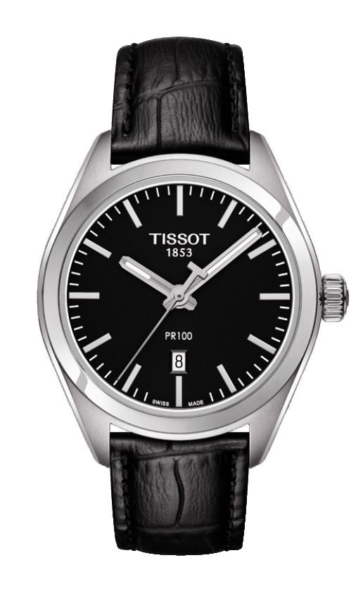 Tissot PR 100 Women s Quartz Black Dial with Black Leather strap T101.210.16.051.00