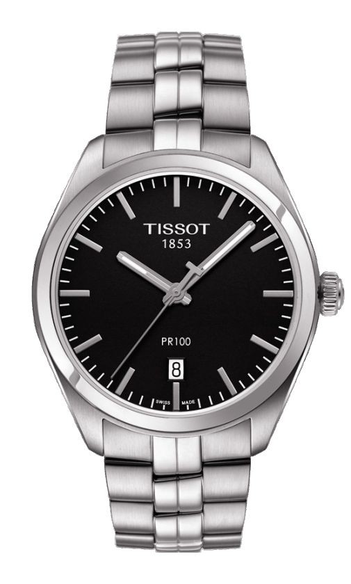 Tissot PR 100 Men's Quartz Black Dial with Stainless Steel Bracelet T1014101105100