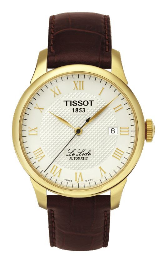 Tissot Le Locle Men's Automatic Ivory Dial Watch with Brown Leather Strap T41541373