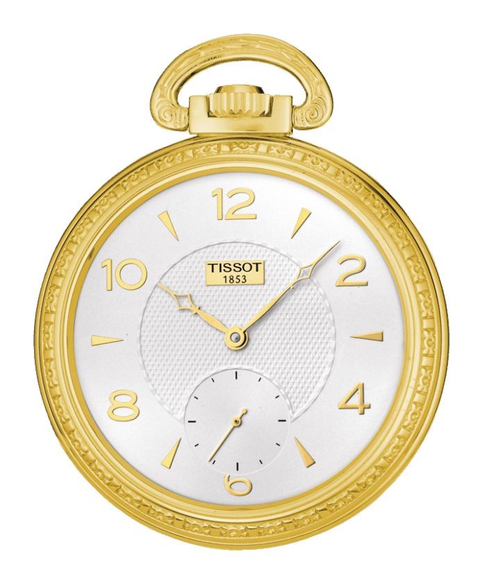 Tissot Lepine Men's Mechanical Pocket Watch with White Dial and Chain T82440734