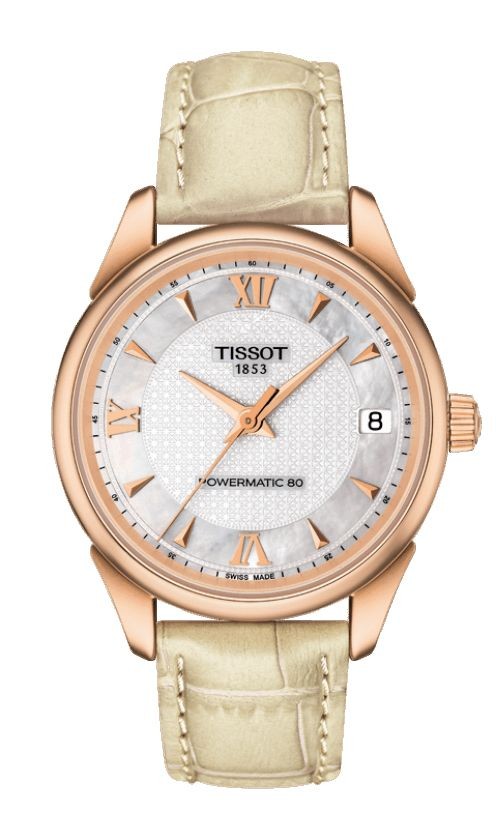 Tissot Vintage Women's Quartz White MOP Dial with White Leather Strap T9202077611800