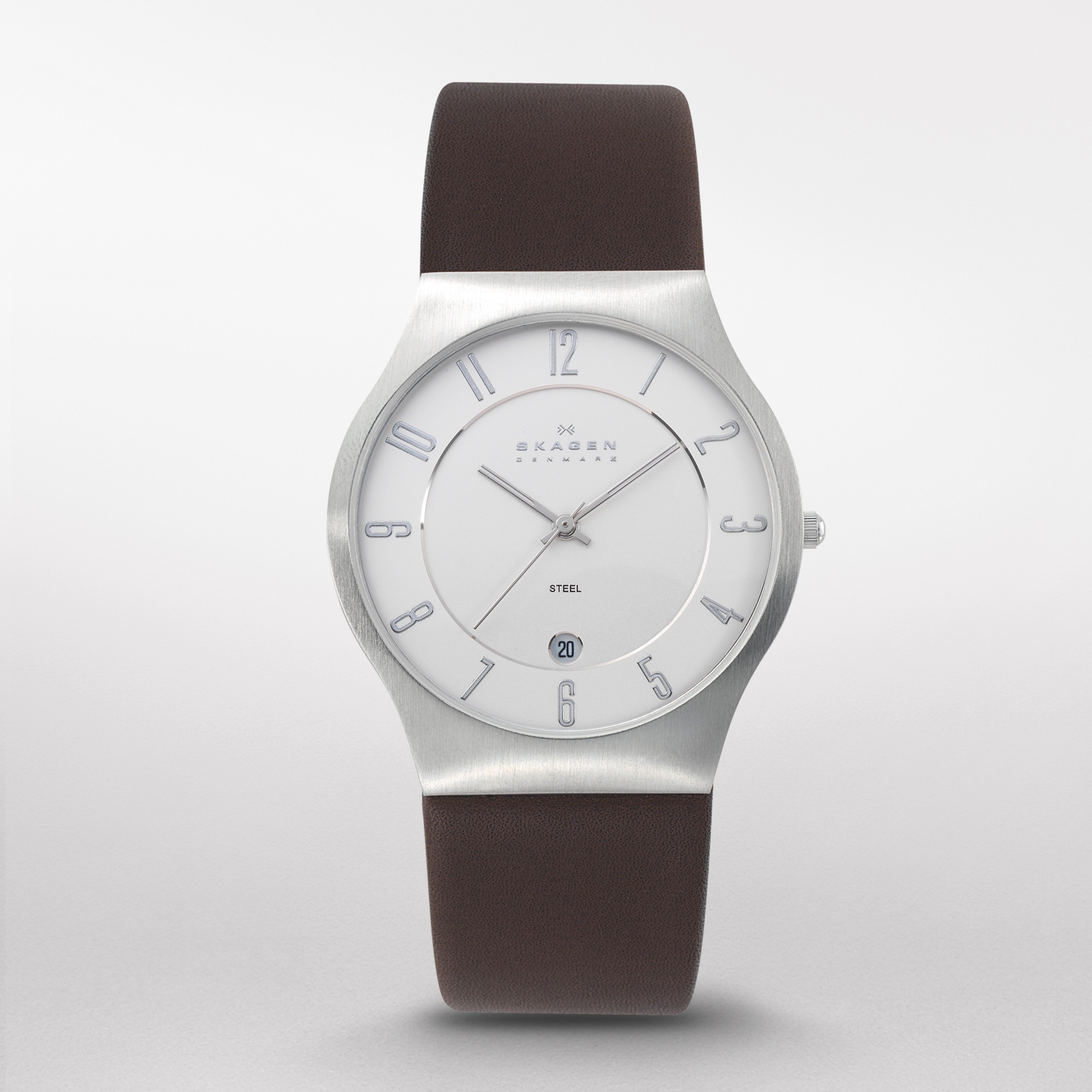 Skagen men's watch leather band on sale