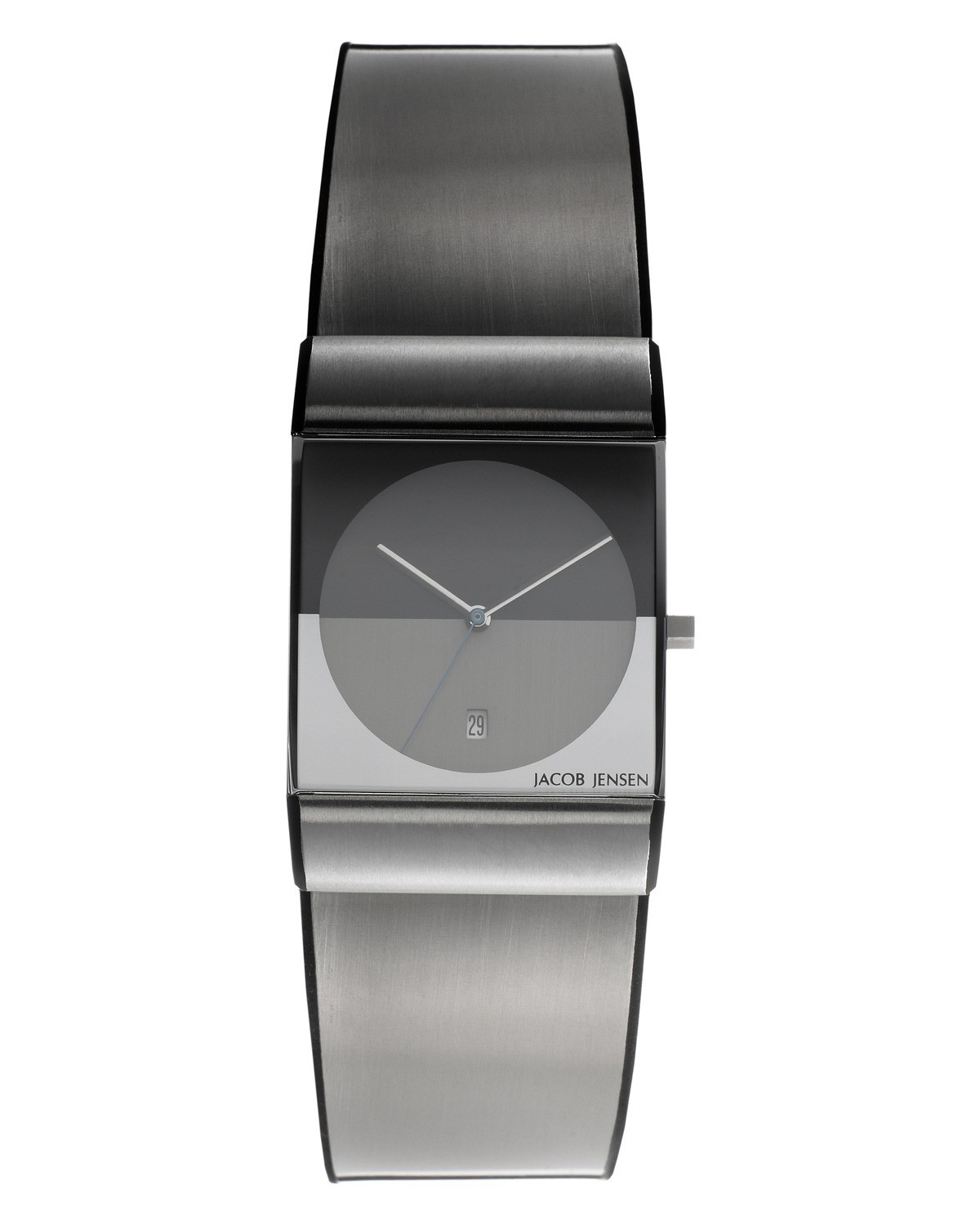 Jacob Jensen Classic Black & Silver Titanium & Rubber Band Men's Watch