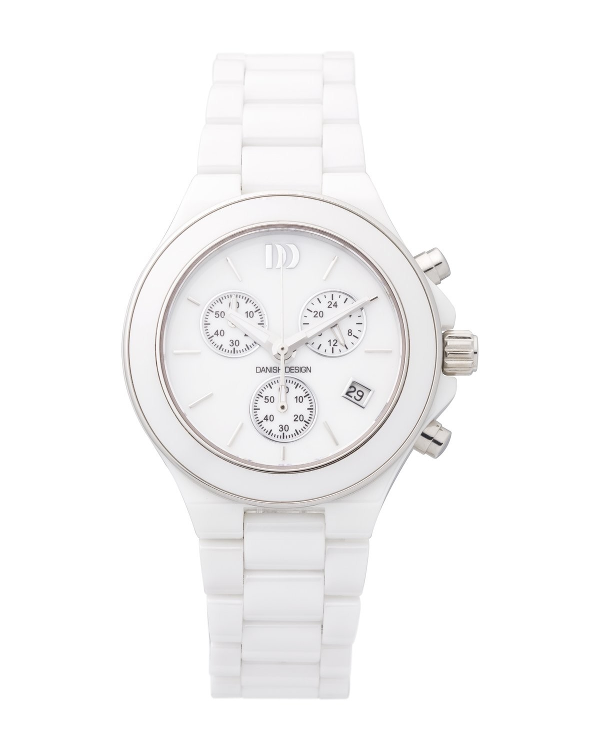 Danish Design White Ceramic Chronograph Women