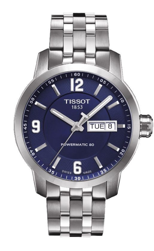 Tissot PRC 200 Men s Automatic Blue Dial Watch with Stainless Steel Bracelet