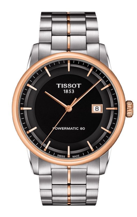 Tissot luxury automatic black dial men's watch top