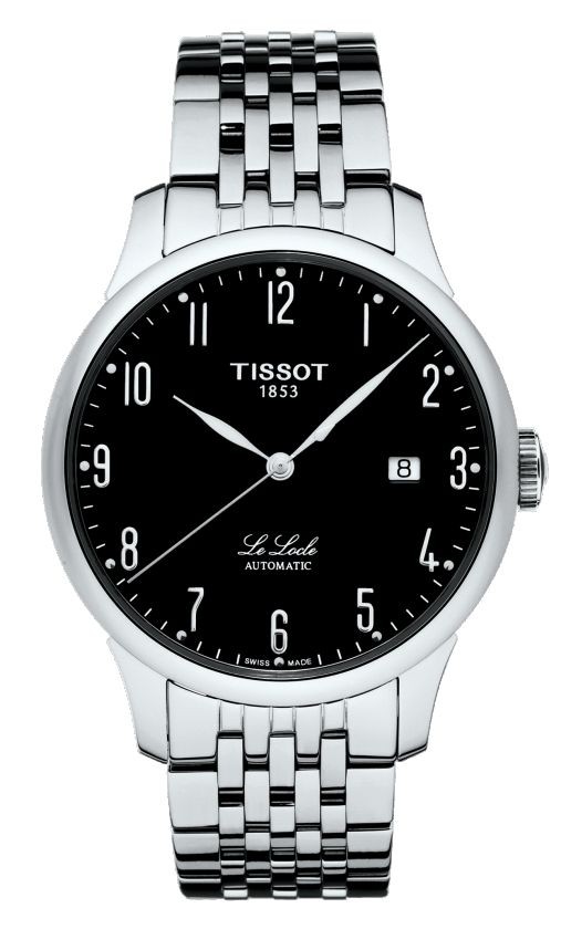 Tissot Le Locle Men s Automatic Arabic Numberals Black Dial with Stainless Steel Bracelet