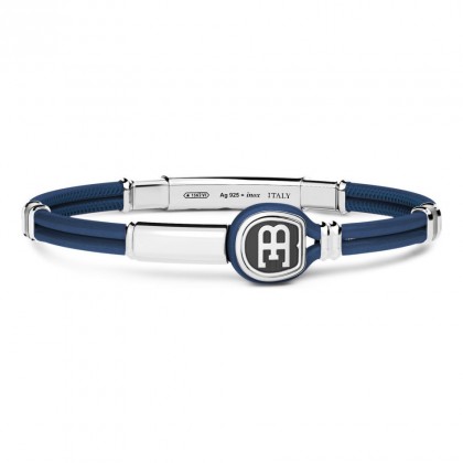 Bugatti bracelet in leather with sterling silver design elements