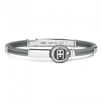 Bugatti bracelet in leather with sterling silver design elements
