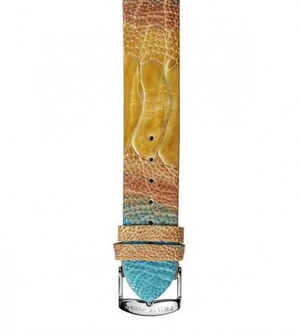 Yellow & Blue Ombre Ostrich Strap