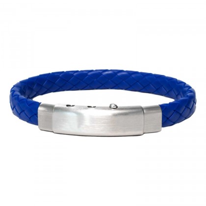 Borsari Bracelet With Electric Blue Caucciù And Natural Steel Closure