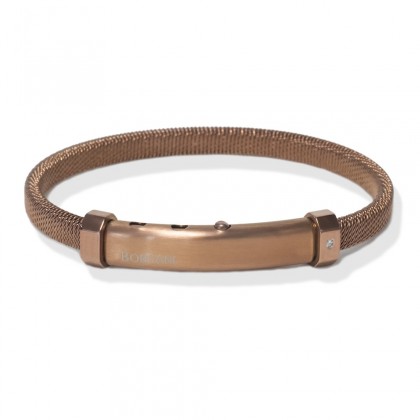 Borsari brown stainless steel bangle/diamond